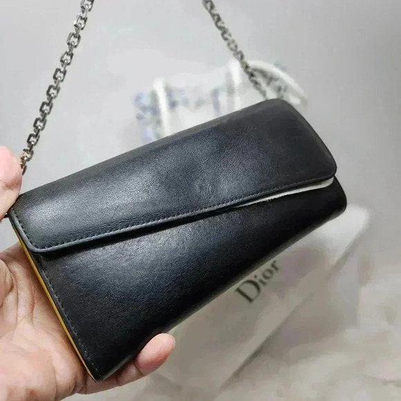 Dior Rencontre Black/Yellow Wallet-On-Chain - Picture 14 of 16